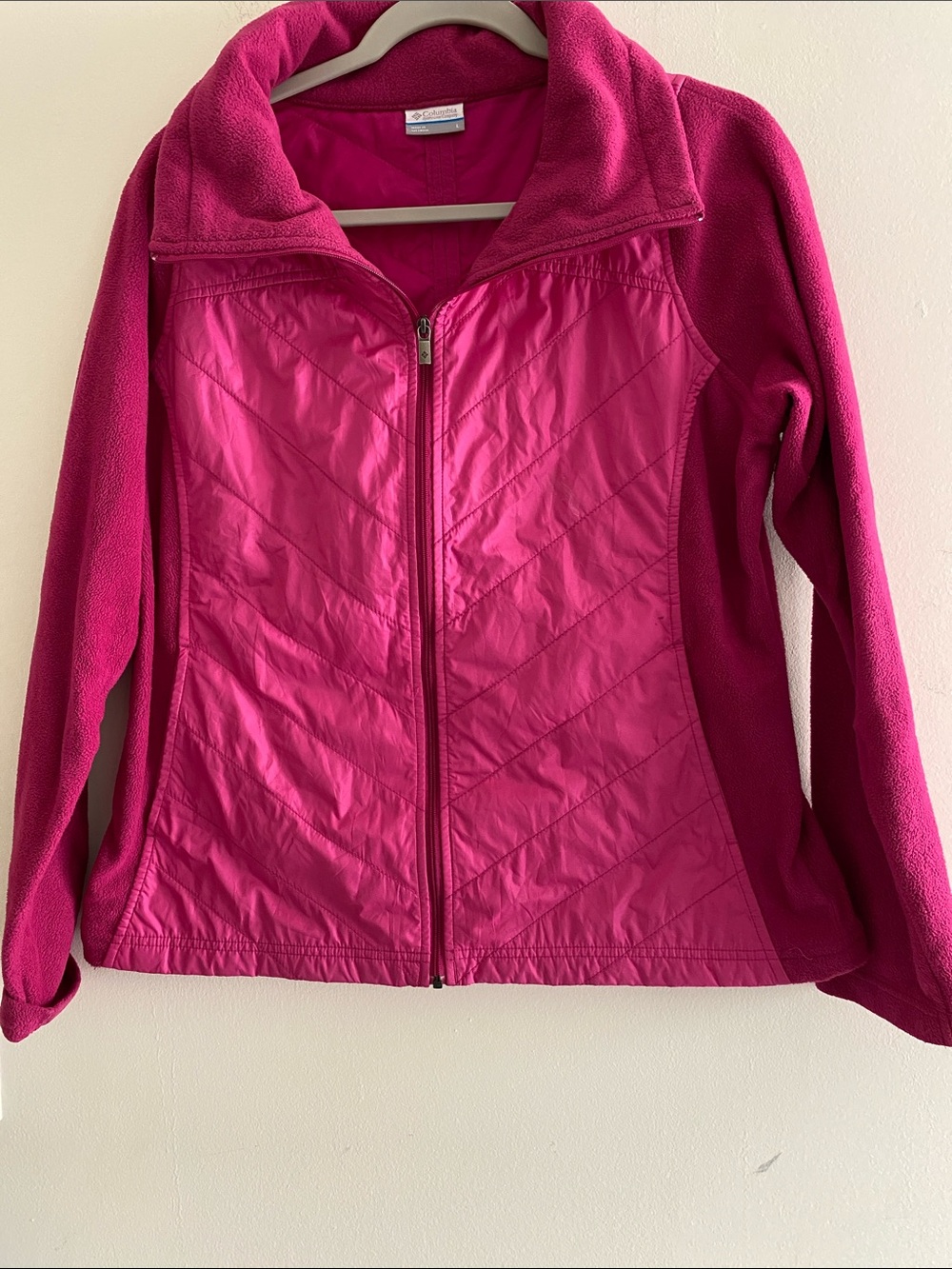 Columbia Women's Bright Fuchsia Hybrid Puffer Jacket Sz L